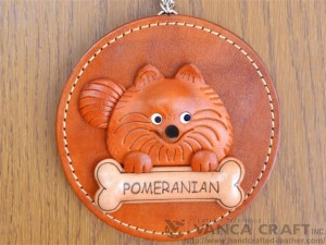 Pomeranian Leather Wall Deco