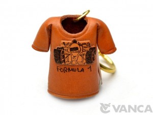 F-1 T-shirt Leather Keychain