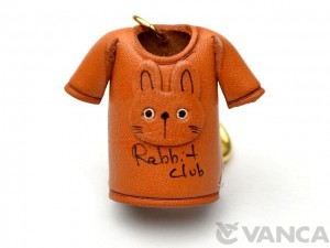 Rabbit T-shirt Leather Keychain