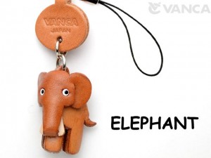 Elephant Japanese Leather Cellularphone Charm Animal