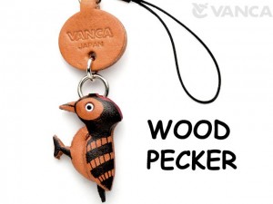 WoodPecker 3D Leather Bird/Animal Cellularphone Charm Animal