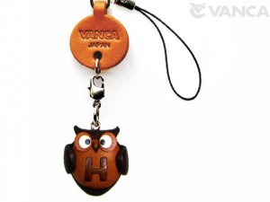 Owl H Leather Cellularphone Charm Alphabet