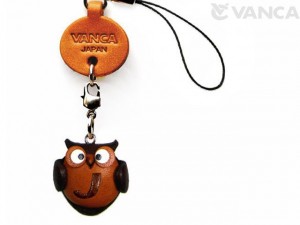 Owl J Leather Cellularphone Charm Alphabet