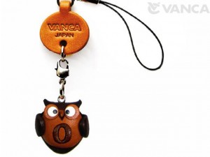 Owl O Leather Cellularphone Charm Alphabet