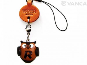 Owl R Leather Cellularphone Charm Alphabet