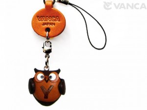 Owl Y Leather Cellularphone Charm Alphabet
