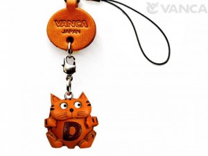 Cat D Leather Cellularphone Charm Alphabet