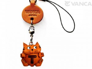 Cat T Leather Cellularphone Charm Alphabet