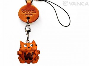 Cat W Leather Cellularphone Charm Alphabet