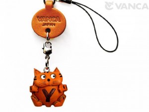 Cat Y Leather Cellularphone Charm Alphabet