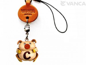 Pig C Leather Cellularphone Charm Alphabet