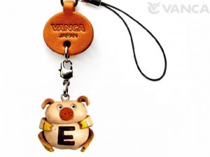 Pig E Leather Cellularphone Charm Alphabet