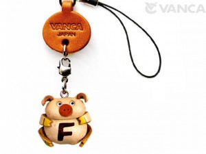 Pig F Leather Cellularphone Charm Alphabet