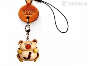 Pig J Leather Cellularphone Charm Alphabet