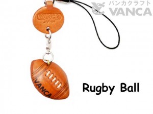 Rugby Ball/American Football Leather Cellularphone Charm