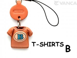 B(Blue) Japanese Leather Cellularphone Charm T-shirt 