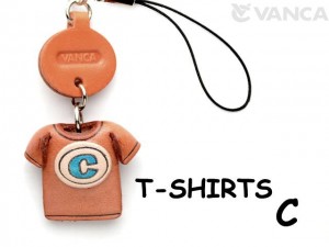 C(Blue) Japanese Leather Cellularphone Charm T-shirt 