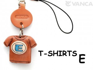 E(Blue) Japanese Leather Cellularphone Charm T-shirt 