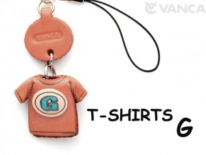 G(Blue) Japanese Leather Cellularphone Charm T-shirt 