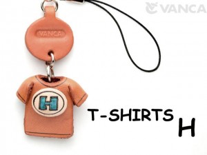 H(Blue) Japanese Leather Cellularphone Charm T-shirt 
