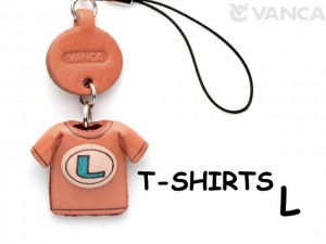 L(Blue) Japanese Leather Cellularphone Charm T-shirt 