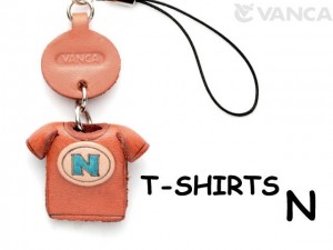 N(Blue) Japanese Leather Cellularphone Charm T-shirt 