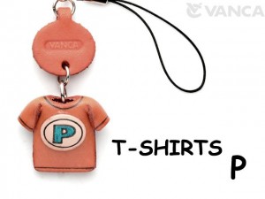 P(Blue) Japanese Leather Cellularphone Charm T-shirt 