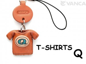 Q(Blue) Japanese Leather Cellularphone Charm T-shirt 