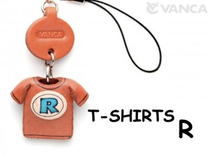 E\R(Blue) Japanese Leather Cellularphone Charm T-shirt 