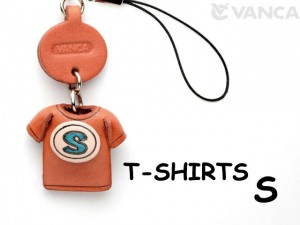 S(Blue) Japanese Leather Cellularphone Charm T-shirt 