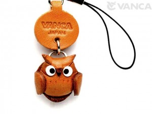 Owl Japanese Leather Cellularphone Charm Mascot 