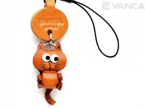 Cat Japanese Leather Cellularphone Charm Mascot