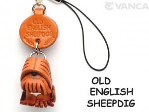 Old English Sheepdog Leather Cellularphone Charm