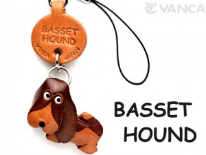 Basset Hound Leather Cellularphone Charm