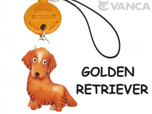 Golden Retriever Leather Cellularphone Charm