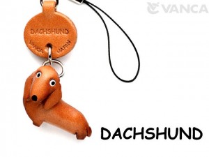 Dachshund Leather Cellularphone Charm