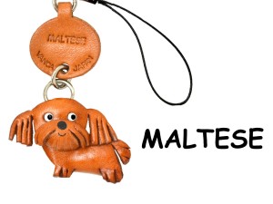 Maltese Leather Cellularphone Charm