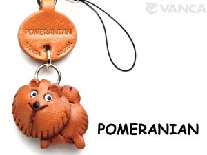 Pomeranian Leather Cellularphone Charm