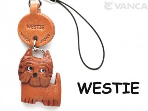 Westie Leather Cellularphone Charm #46765