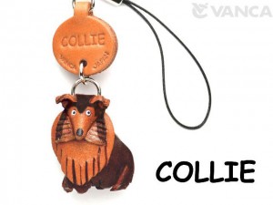 Collie Leather Cellularphone Charm
