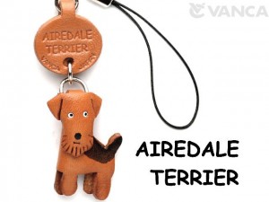 Airedale Terrier Leather Cellularphone Charm