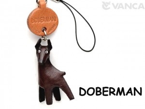 Doberman Leather Cellularphone Charm