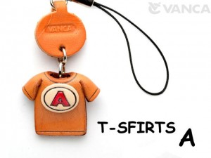 A(Red) Japanese Leather Cellularphone Charm T-shirt 