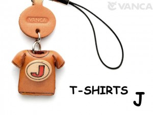 J(Red) Japanese Leather Cellularphone Charm T-shirt 