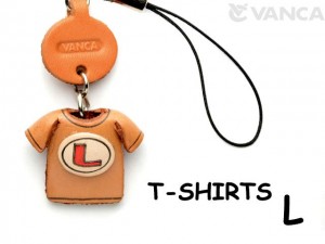 L(Red) Japanese Leather Cellularphone Charm T-shirt 