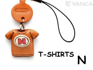 N(Red) Japanese Leather Cellularphone Charm T-shirt 