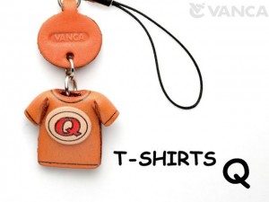 W(Red) Japanese Leather Cellularphone Charm T-shirt 