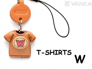 W(Red) Japanese Leather Cellularphone Charm T-shirt 