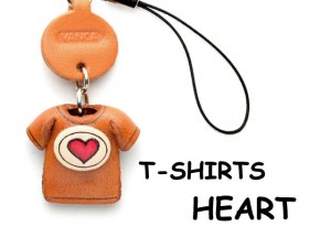 Hearts(Red) Japanese Leather Cellularphone Charm T-shirt 