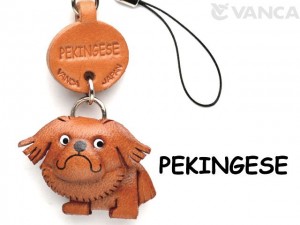 Pekinigese Leather Cellularphone Charm